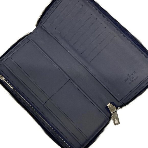 LOUIS VUITTON Zippy Wallet Vertical Rubber Marine LV Aerogram 800-071125 - Picture 8 of 11